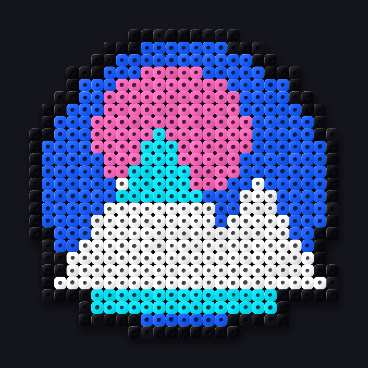 Blue Hour Summit perler pendant: a snowy peak under a blue-hour sky
