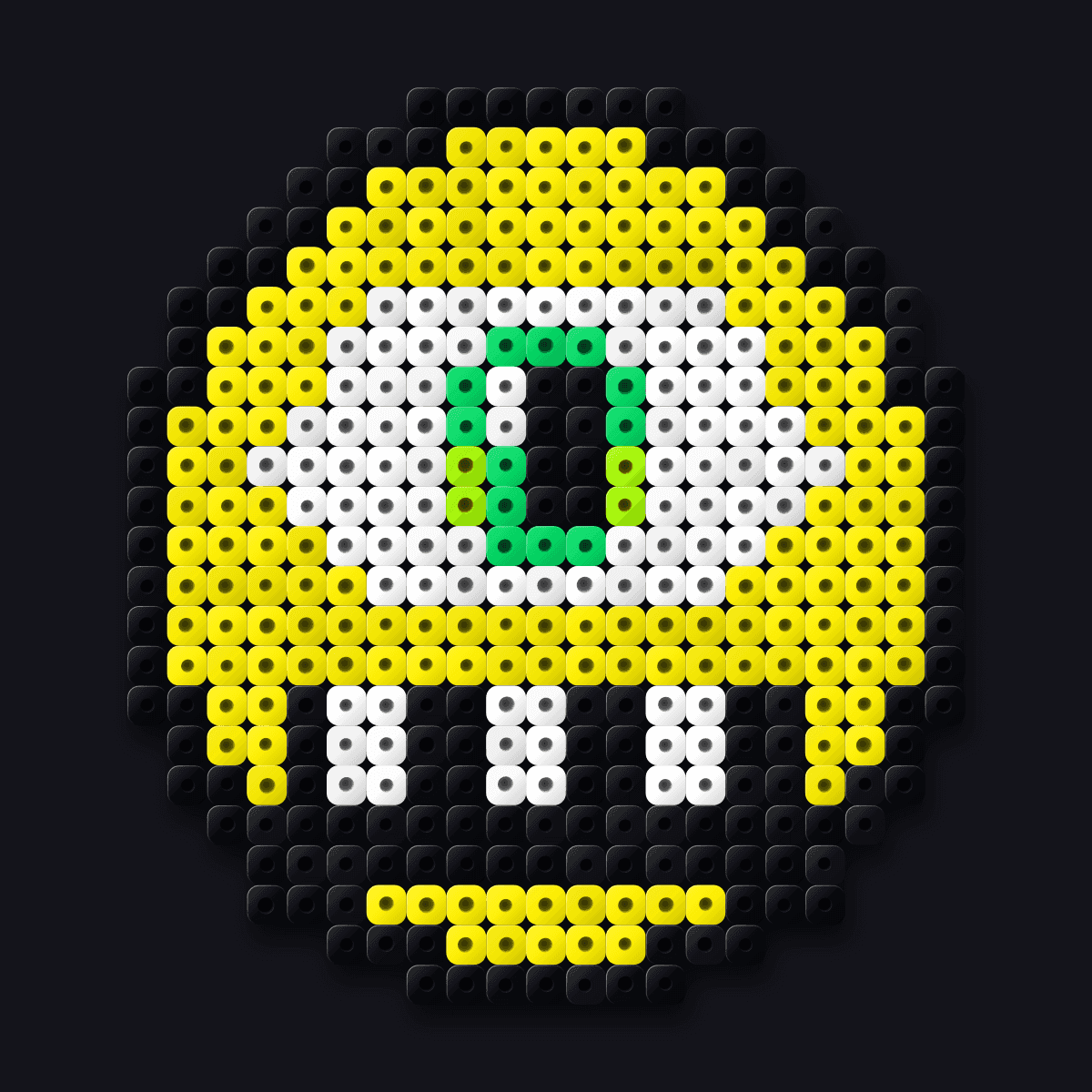 Classic Cyclops perler pendant: a one-eyed yellow cyclops