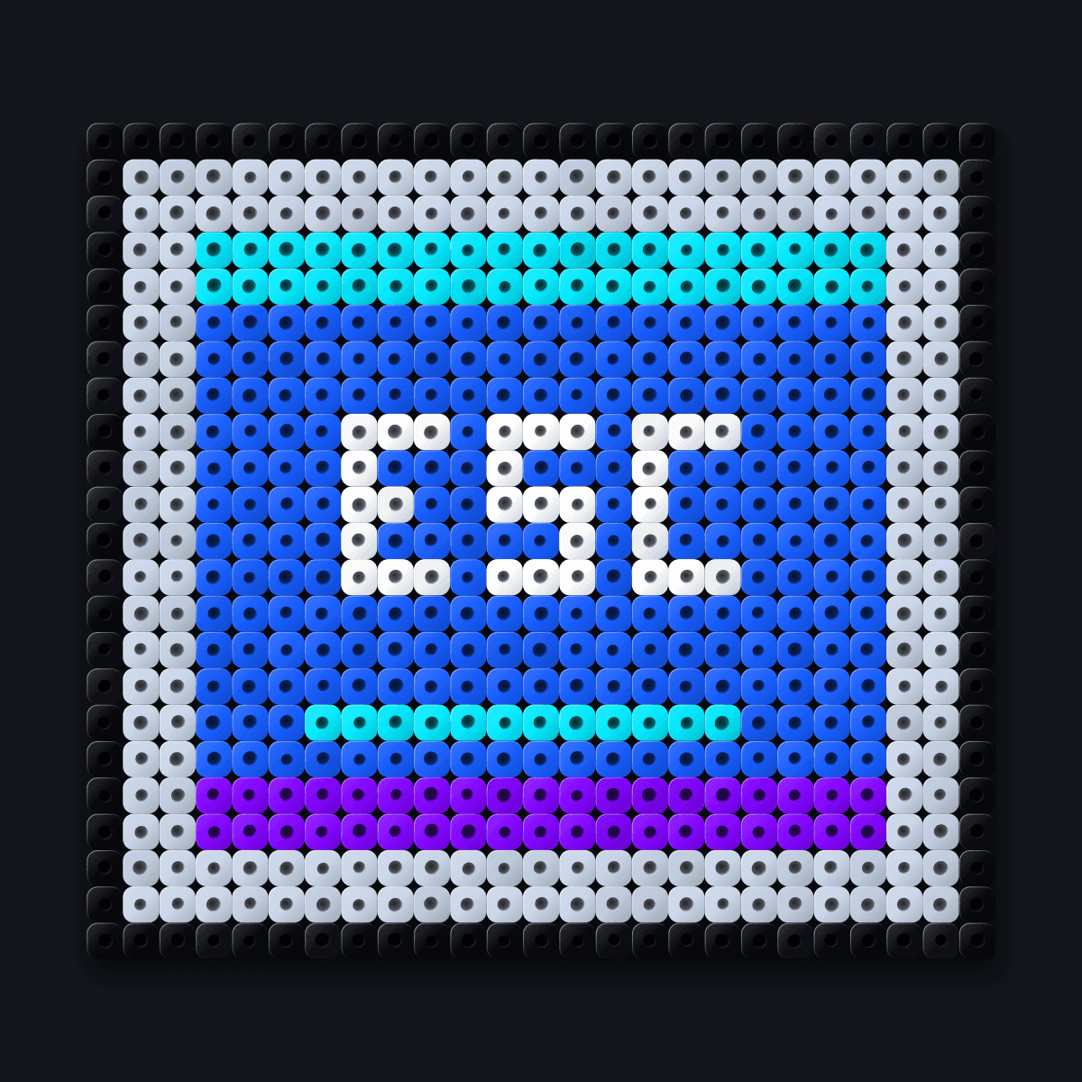 ESC Key perler pendant: a blue ESC keycap