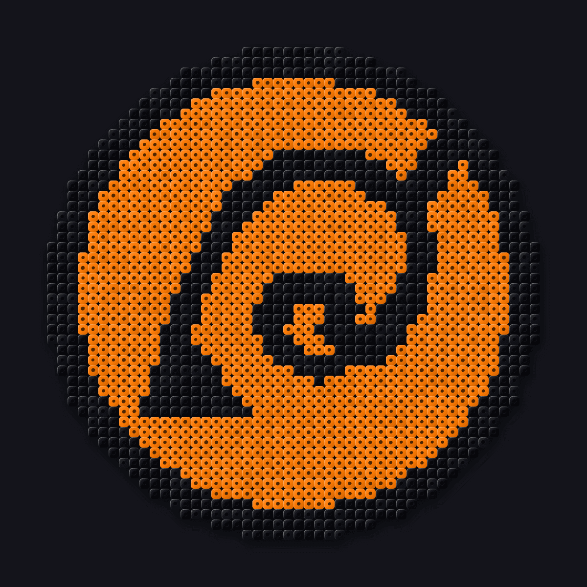 Pingente de perler Hidden Leaf: um emblema laranja de folha em espiral