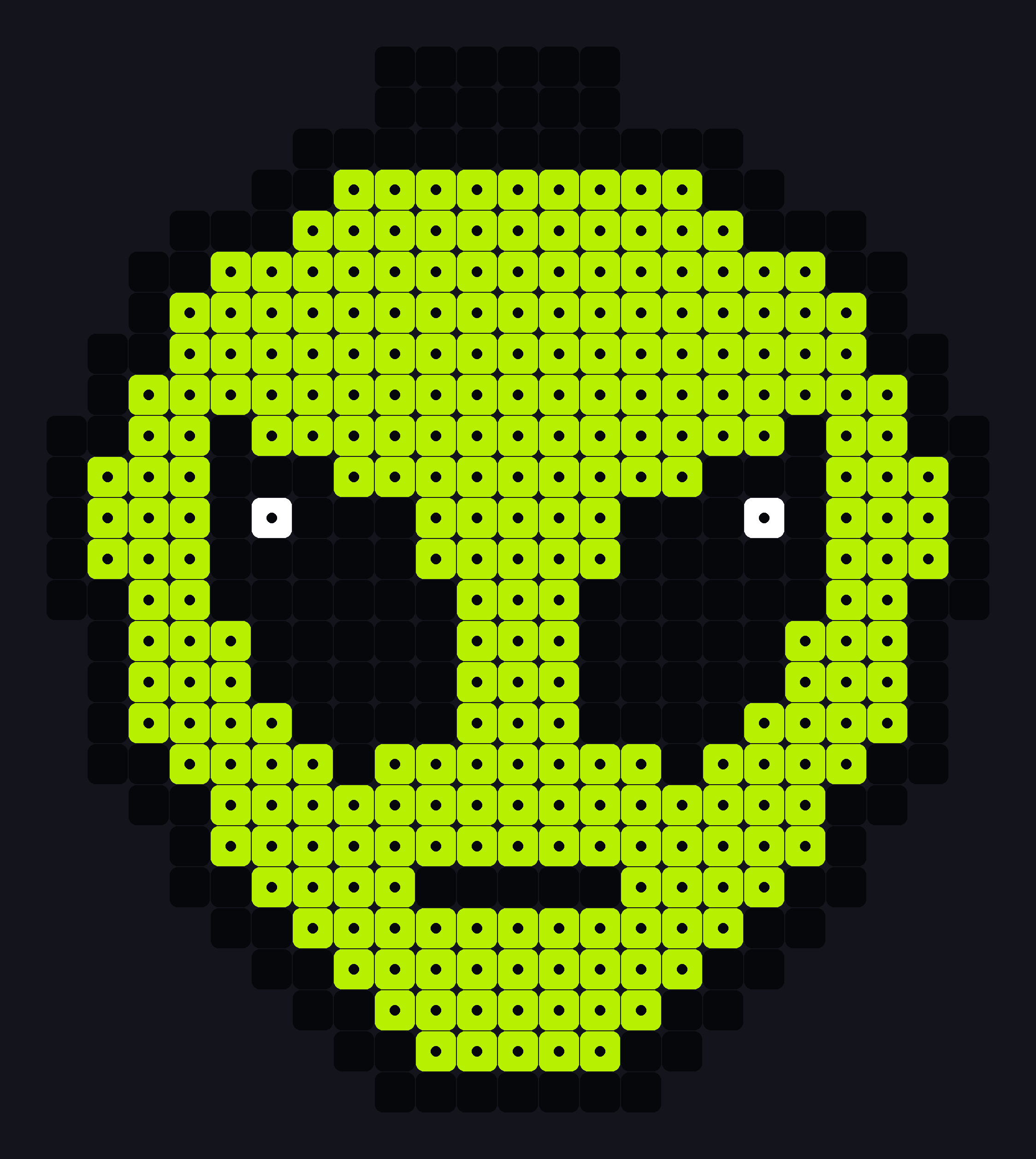 Llavero de perler Tiny Alien: una cabeza de alien verde lima, cuentas mini de 2.6 mm