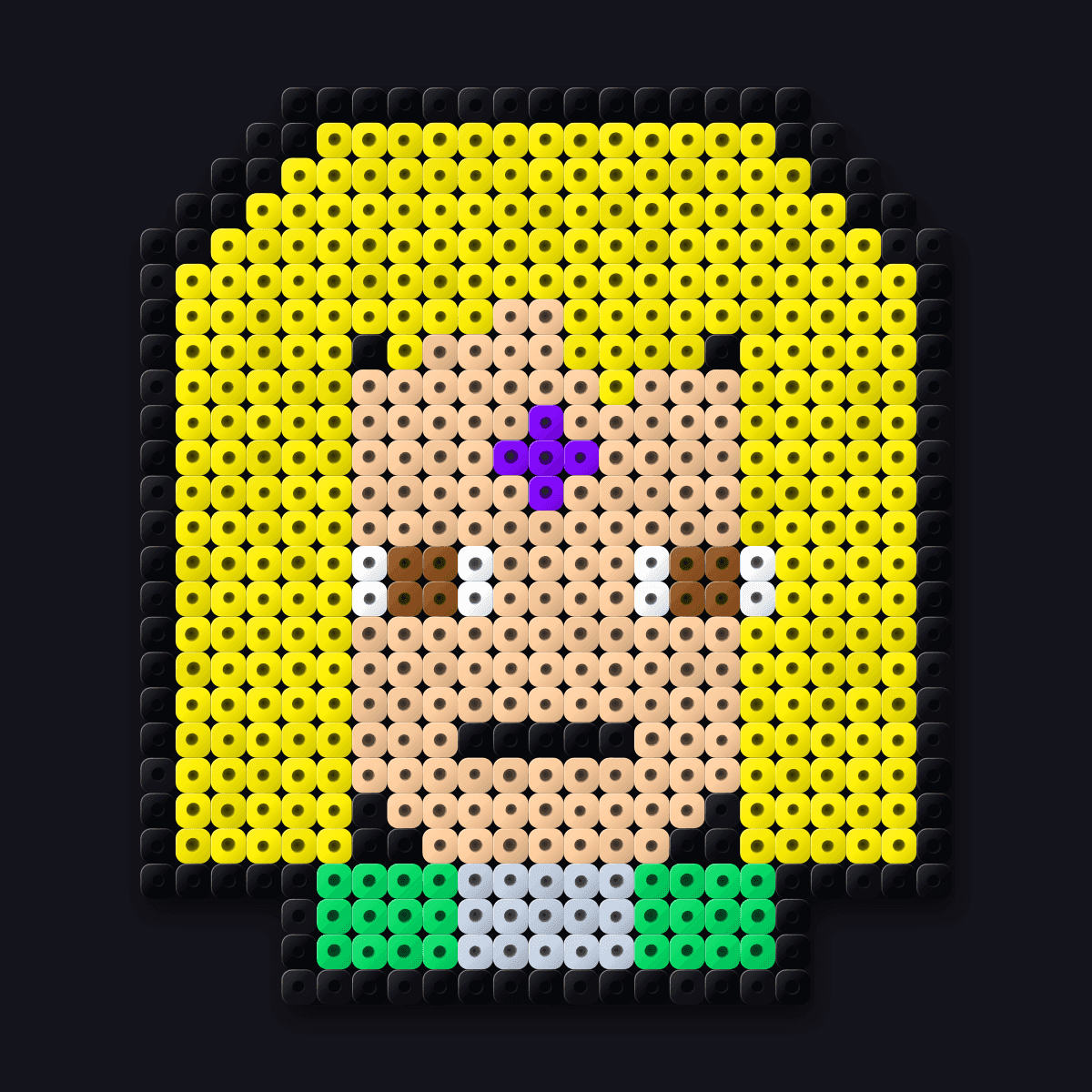 Tsunade perler pendant: a chibi bead portrait of Tsunade